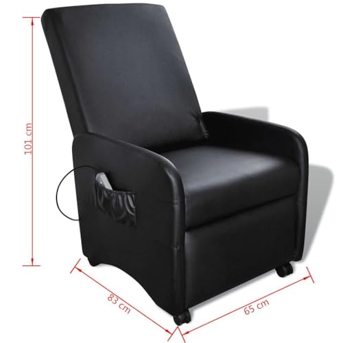 vidaXL Kunstleder Massagesessel Relaxsessel Massage TV Fernsehsessel + Heizung – Bild 4