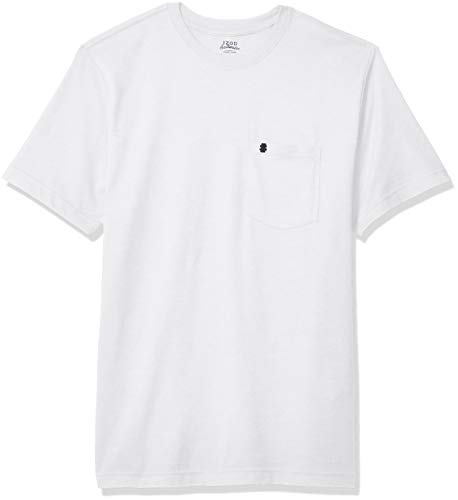 IZOD Men's Saltwater Short Sleeve Solid T-shirt With Pocket, BRIGHT WHITE, Large (Regular)