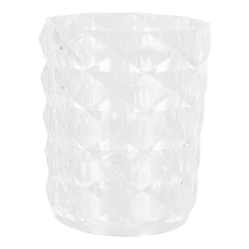 UKCOCO Recipiente Transparente para Almacenar Cosméticos y Brochas de Maquillaje, Cubilete Organizador Mediano Resistente al Agua para Uso en Baño y Tocador, Práctico Contenedor