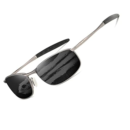 kimorn Polarizado Gafas de sol Hombre Retro Rectangulares metal Marco K0535 (Gris&Negro) | Ya disponible en tu tienda friki favorita! En mundofriki.es!
