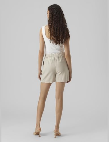 Vero Moda Women's Vmjesmilo Hw Wvn Ga Noos Shorts, Silver Lining, Xxl, Rivestimento Argento., Xxl - 3