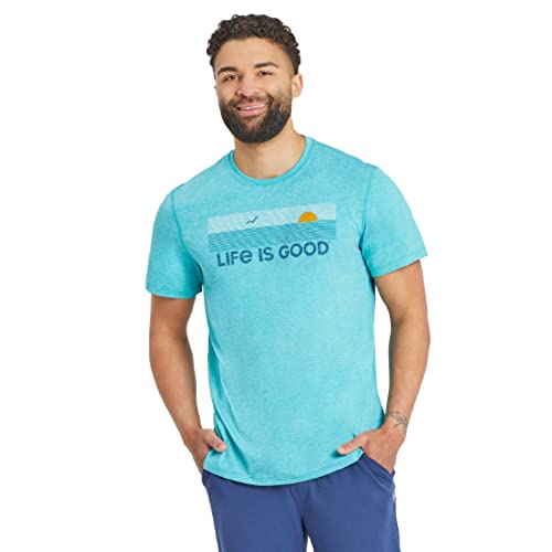 T-shirt de sport pour homme Life is Good anti-transpiration et léger