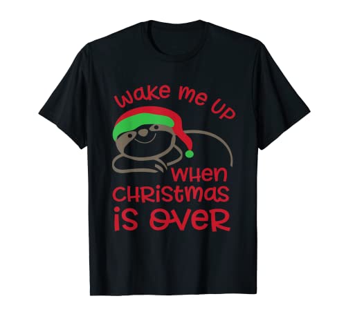 Perezoso sueño despertar sobre pasar el rato Navidad vacaciones animal Camiseta