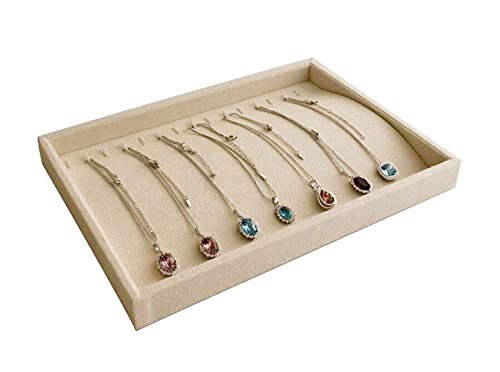 Svea Display Premiu Quality Soft Velvet Beige Organizer for Necklace Watch Trade Show Exhibition Tray Stackable Multi Function Closet Storage Drawer Divider Inserts