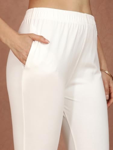 Image of TWIN BIRDS Women Cotton Blend Kurti Pants | Sleek Ethnic Daily Trousers