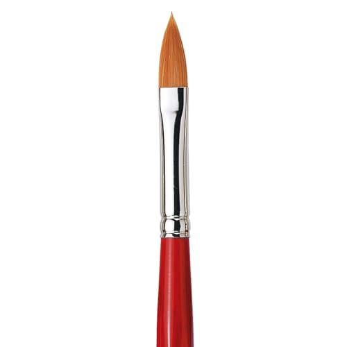 Image of da Vinci Watercolor Series 5584 CosmoTop Spin Paint Brush, Pointed Oval Synthetic with Red Handle, Size 10 (5584-10)