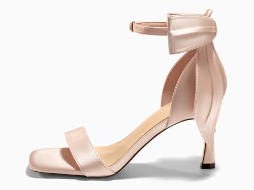 Image of Coutgo Womens Bow Tie High Heels One Strap Heeled Sandals Sexy Stiletto Open Toe Wedding Bride Shoes