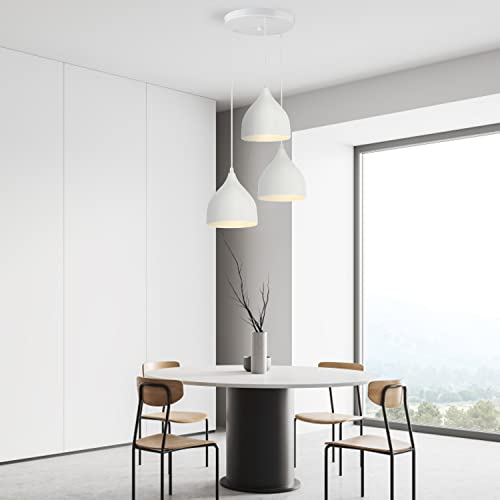 Lustres style moderne E27 avec longueur réglable ensemble de 3 suspensions design - 6
