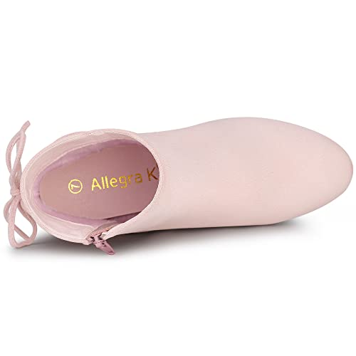 Allegra K Women's Round Toe Block Heel Zipper Lace Up Ankle Boots4