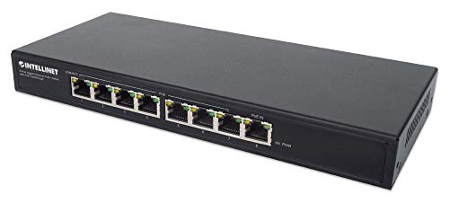 Intellinet 561679 8-portowy przełącznik sieciowy Poe+ Gigabit Ethernet Poe passthrough Czarny