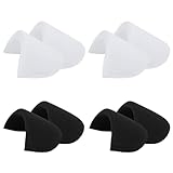 4 Pairs Covered Set-in Shoulder Pads Sewing Foam Pads Sponge Shoulder Pad Shoulder Enhancer for Women Men Blazer Suit Coat Jacket Clothes Sewing Accessories (2 Black + 2 White)