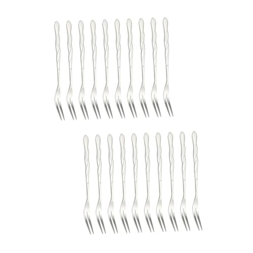 ABOOFAN 20 Piezas Caracoles Selecciones De Frutas De Acero Inoxidable Brochetas De Coctel Tartas De Queso Selecciones De Cóctel De Oro Tenedor De Aperitivos Niño Batería De Cocina Bulto