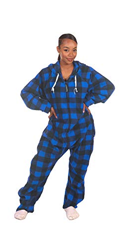 Forever Lazy Adult Onesie - Blue Plaid - S