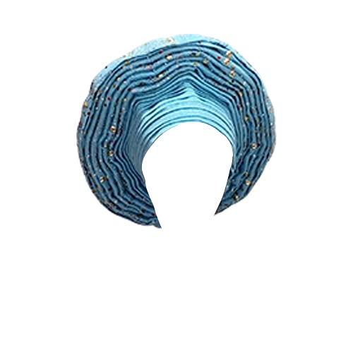 Africano Auto Gele Head Tie Frenzy Moda Nigeriana HeadWrap Bufanda Mujeres Boda Ropa De Pelo - Azul Claro