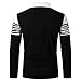 LUJENGEFA Long Sleeve Polo Shirts for Men Striped Casual Slim Fit Golf Polo Contrast Color Fall Winter Cotton T-Shirts Tops White+ Black L