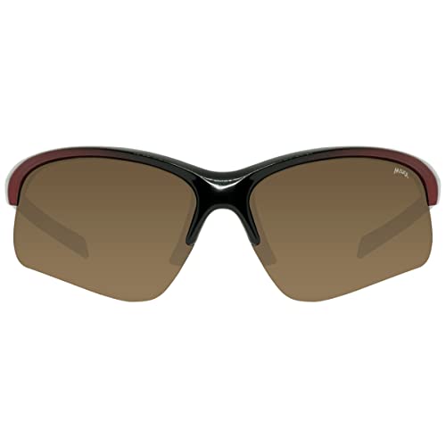 Maxx Domain Polarized Sports Sunglasses - Black and Red Frame with Brown Lenses2