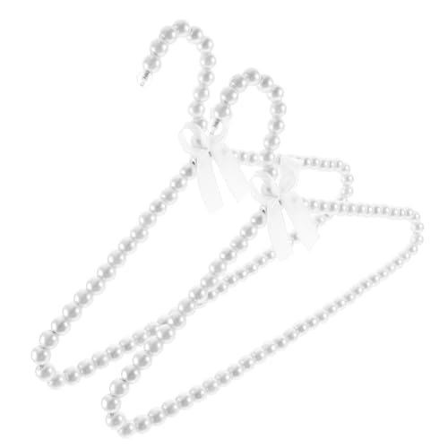 VALICLUD 2Pcs Pearl Beaded Small Hangers for Clothes Non Skid Nursery Hangers for Clothes Organization for Closets and Storage