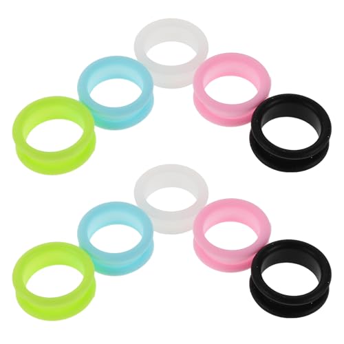 PLAFOPE 10 Stück Weiche Silikon Fingerringe für Scheren mit Rutschfestem Design zur Daumenschutznutzung Beim Haare Schneiden und Tierpflege