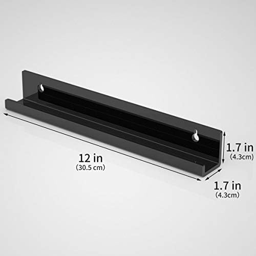 HIIMIEI Acrylic Vinyl Record Wall Mount Shelf, Holder for LP Storage, Durable, Easy Install Floating Shelf, Pack of 6, Black