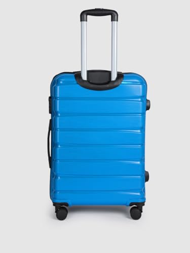 Image of TEAKWOOD LEATHERS Hardside Wheels Trolley Bag, Hard Cabin with Zipper Closure, Adjustable Push Button & Cross Side Strap, Lock System 360 Degree (55 CM, 65 CM, Royal Blue)