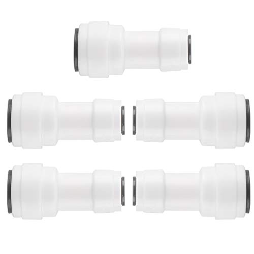 sourcing map 3/8-1/4 Inch OD Straight Quick Connect Water Purifiers Tube Fittings Push in to Connector Filter Tubing Hose Pipe Joint for RO Reverse Osmosis System 5pcs