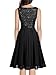 MISSMAY Women's Vintage V-Neck Sequin Formal Party A-Line Dress (Small, Black)