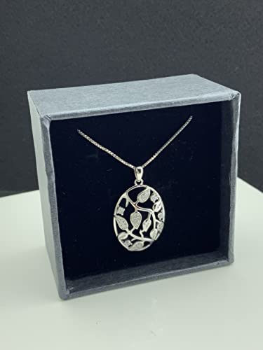 Silvercloseout Sterling Silver Cz Filigree Ivy Vine Necklace For Adult Womens And Teen Girls #TOP2