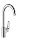 hansgrohe Küchenarmatur (Wasserhahn Küche 360° schwenkbar, hoher Komfort-Auslauf 220mm, Standardanschlüsse) Chrom