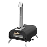 LumingLight最高温度は400℃ ピザオーブン ステンレス鋼 コンパクト 11/12インチ 360°均一加熱 業務用ピザ窯 温度計付き室外 家庭用 露営用 イタリア料理／アラブ料理 (11インチ) [並行輸入品]