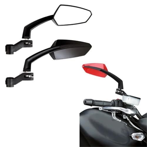 Rétroviseur latéral moto universel en ABS rigide avec miroir grand angle ajustement - 5