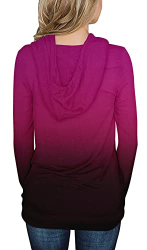 Onlypuff Hoodies For Women Ombre Tie Dye Sweatshirt Long Sleeve Fall Warm Top Tunic Pullover Rose Xl #TOP2