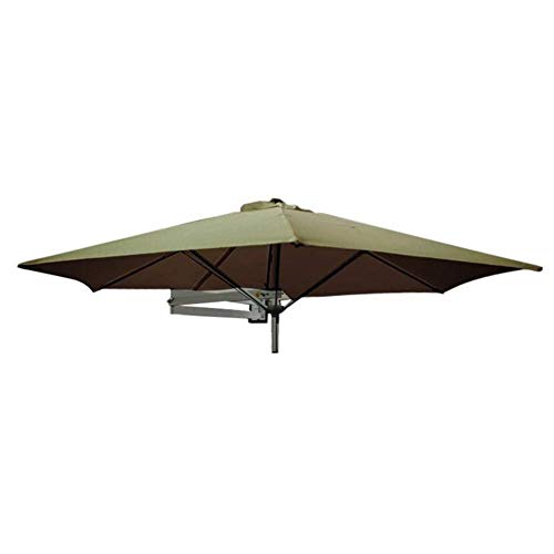 FCXBQ Parasols Outdoor Patio Wall Mount Umbrella for Wall Balcony Door Yard Sun Shade with Tilt and Aluminium Pole, Ø 7ft / 2.2m (Color : Khaki)