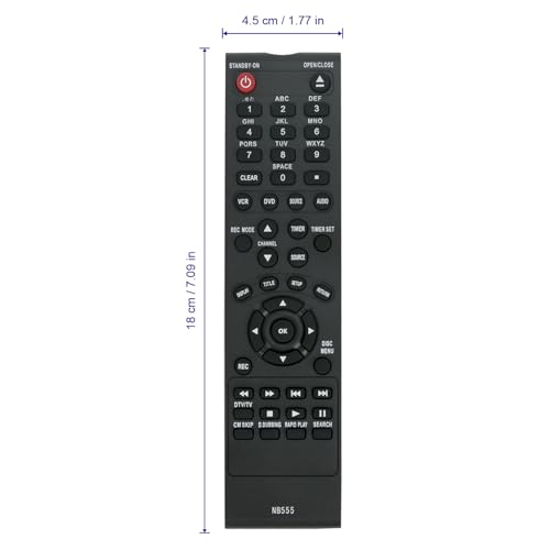 NB555 Télécommande DVD de rechange compatible Magnavox ZV450MW8 - 2