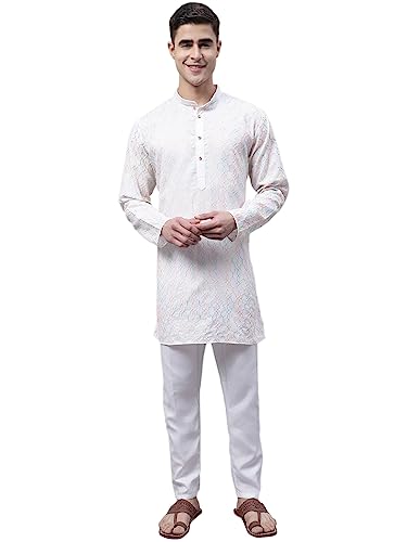 Image of Jompers Men's Cotton Embroidered Straight Kurta Pyjama Set