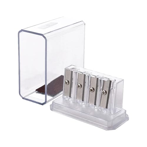 Sacapuntas de carpintero, Manual de sacapuntas - Sacapuntas de color con cubierta transparente | Herramienta de afilado de lápices de punta larga, sacapuntas de mano de 4 agujeros para el hogar de la