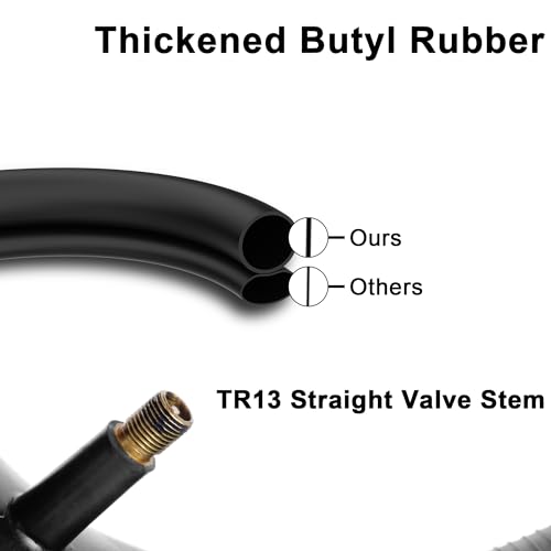 (2-Pack) 3.50/4.00-6 Inner Tube Heavy Duty TR13 Straight Valve Stem Replacement for Hand Truck, Wheelbarrow, Lawn Mower Utility Cart Garden Wagon Scooter Pocket Bike Go Kart