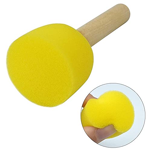 Image of DEZIINE Kid Sponge Paint Brush Original Wooden Handle Painting Graffiti Early Toy DIY Art Supplies Gifts 40Pcs /Set
