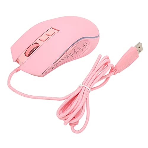 TOPINCN Souris Filaire, Capteur Optique Plug and Play pour Souris de Jeu pour Bureau (Rose)