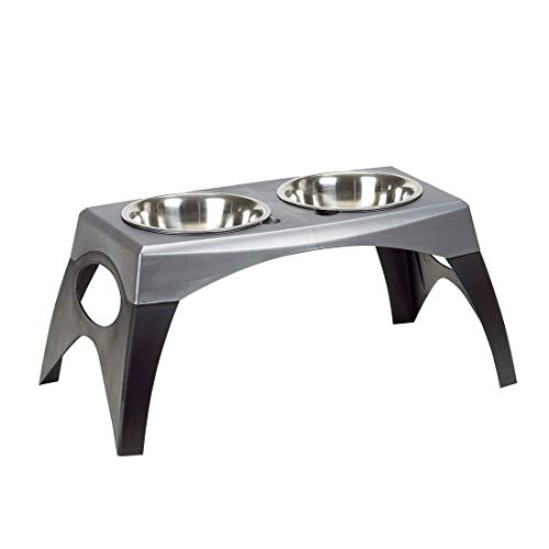 Coastal - Maslow - Elevated Feeder - Single Pack, Grey And Black, Medium #TOP22