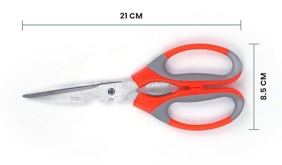 Image of Multipurpose Gardening Scissors and Pruner Set, Stainless Steel Blades, Soft Grip Handles, 21 cm, pack of 2