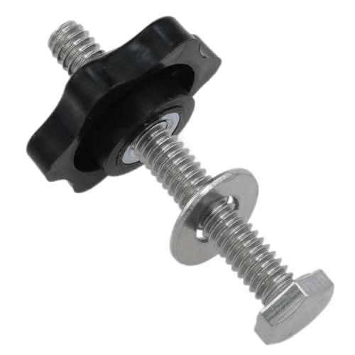 Image of T Type Track Knob Kit Stainless Steel Screws 1 /4-20 x 1-1 /2 inchand Black hex Hand Nuts and 1 /4 inchStainless Steel Flat washers 8set (1 /4-20 x 2 and 1 /4 inch)