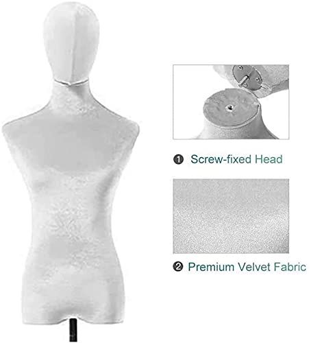 Manekin Tailors Manekin Damski Manekin Deluxe Forms z metalowym stojakiem i głową, modny kształtny smoczek na krótki rękaw/koszulkę/suknię ślubną (podstawa statywu)