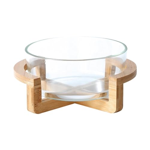 Consejos para Comprar Ensaladeras de vidrio disponible en línea para comprar. 46 Cuenco de ensalada con soporte de madera, elegante y práctico, grande