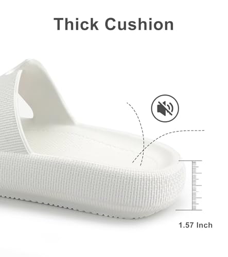 Image of Haifago Cloud Slides for Women and Men Cushion Recovery Pillow Sandals, Memory Foam House Shower Slippers for Woman Comfort Platform Non-Slip