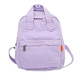 MaxxCloud Vintage Canvas Backpack Purse Mini Tote Satchel Hiking Small Daypack Travel Bag Handbag Rucksack(509 lavender)