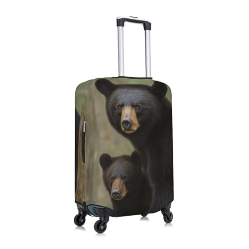 Travel Luggage Cover Fashion Suitcase Protector Black Bear Mother and Cub Spandex Baggage Covers Washable Suitcase Covers Anti-Scratch Luggage Cover Protectors Fits 18-32 Inch Suitcases X-Large2