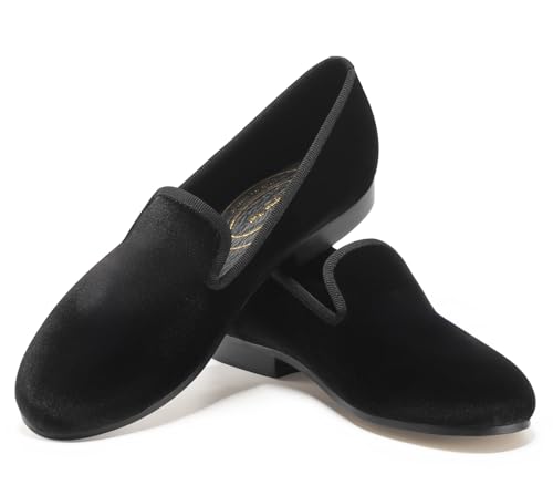 Image of Journey West Women's Velvet Loafer Flat with Embroidery Velvet Slippers