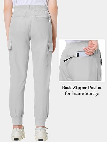 Image of EXARUS Girls Hiking Cargo Pants Joggers Teen Quick Dry Lightweight Slim Fit | Tween Youth Camping Pants Kids Hip Hop Dance Athletic Tapered Lightweight Track Safari Drawstring Woven /Knit 6-14Y