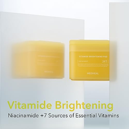 Image of (Only Refill) Mediheal Vitamide Brightening Pad (100 Pads) - Radiance Boosting Pads for Clear, Illuminating Skin - Vegan Gauze Pad