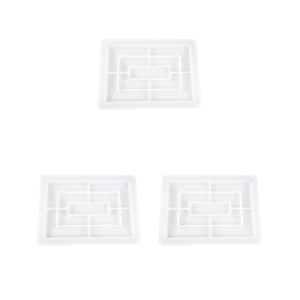 3 zestawy DIY silikonowa forma do odlewania żywicy epoksydowej podkładka rzemiosło 27 x 19 x 2 cm